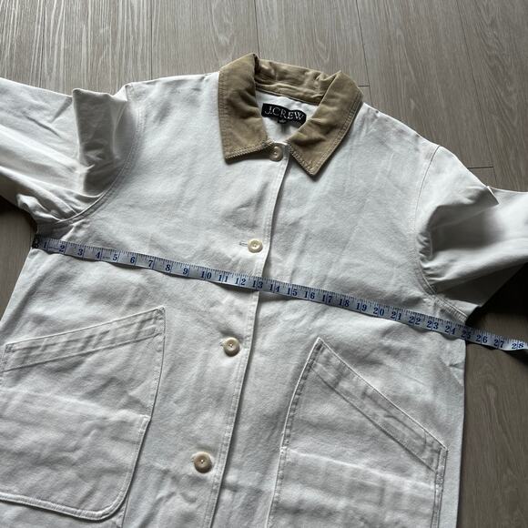 J Crew Barn Jacket In Canvas Womens XL White Tiny Flaw - Picture 6 of 16